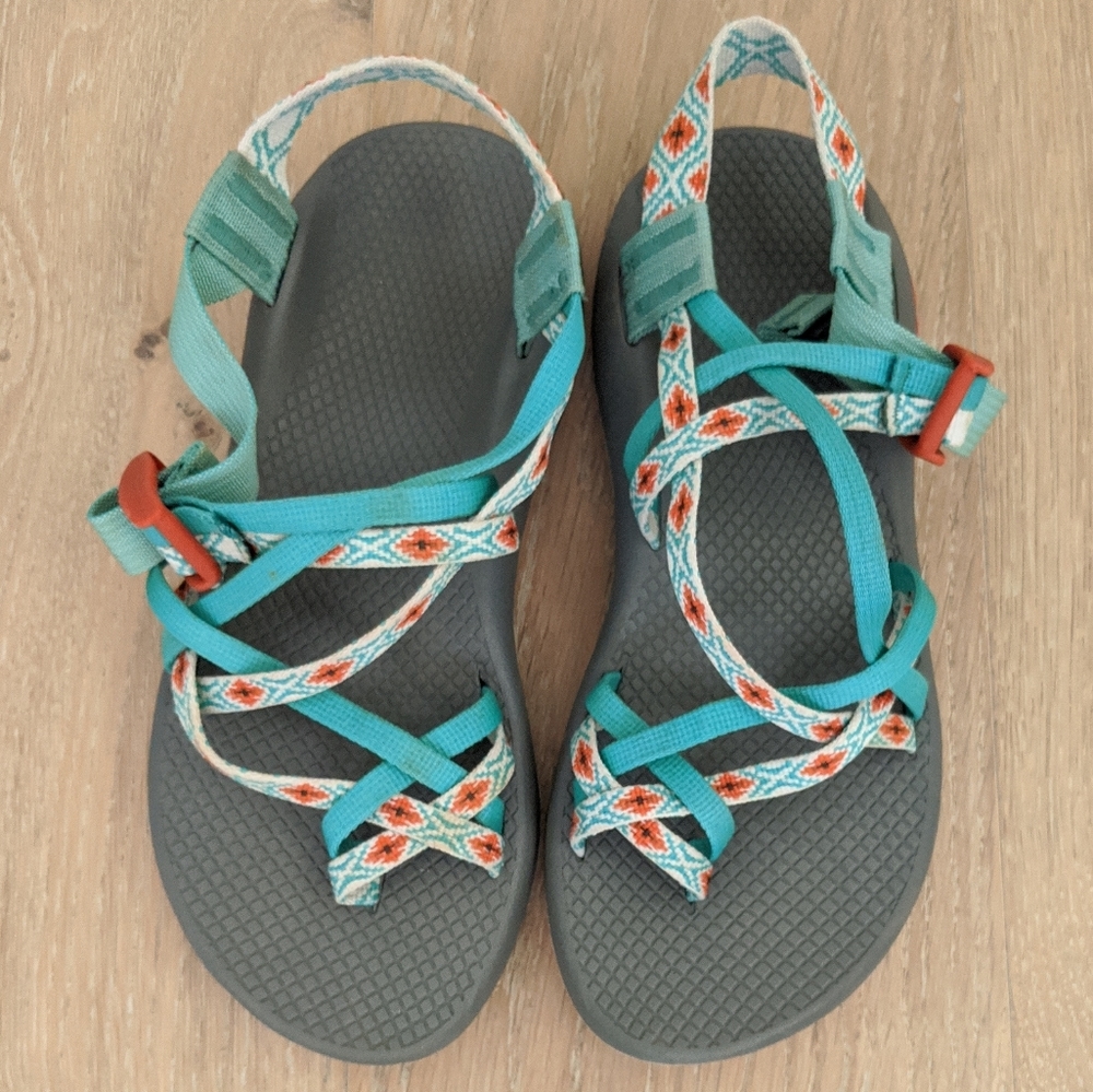 Chacos ZX2 - Teal and Orange, size 8